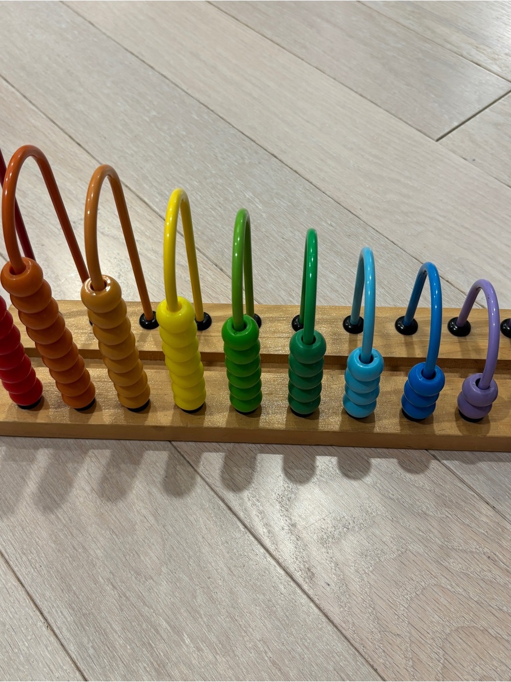 Wooden Rainbow Bead Counting Toy - Multicolor